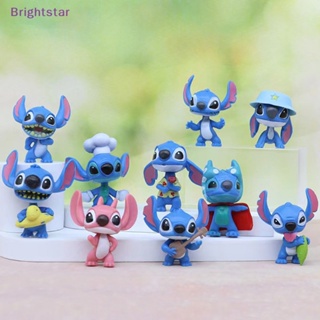 Brightstar 10 ชิ้น / ล็อต Stitch Kawaii โมเดลของเล่นพีวีซีหุ่นคอลเลกชันของเล่นเด็กของขวัญใหม่