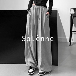 Solenne  กางเกงขายาว กางเกงยีสน์ผู้หญิง ทรงหลวม ๆ ตรง Retro Hip Hop Pants 2023 NEW Style ทันสมัย สวย Korean Style พิเศษ A23L0GY 36Z230909