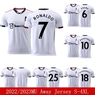 เสื้อกีฬาแขนสั้น ลายทีมชาติฟุตบอล Pogba Rashford Fernandes Ronaldo Sancho 2022-2023 พลัสไซซ์ สําหรับผู้ชาย และผู้หญิง