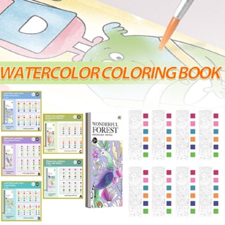 Pocket Watercolor Painting Book with Brush for Children Doodle Drawing Gift