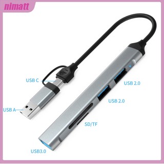 Ni อะแดปเตอร์ฮับ Usb C เป็น Usb 3.0 5-in-1 แบบสองหัว สําหรับโน้ตบุ๊ก แล็ปท็อป คอมพิวเตอร์