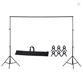ชุดขาตั้งฉากหลังสตูดิโอถ่ายภาพ อลูมิเนียมอัลลอย ขนาด 200x200 ซม. 78x78 นิ้ว ปรับได้ พร้อมกระเป๋าถือ และคลิปหนีบ 6 ชิ้น