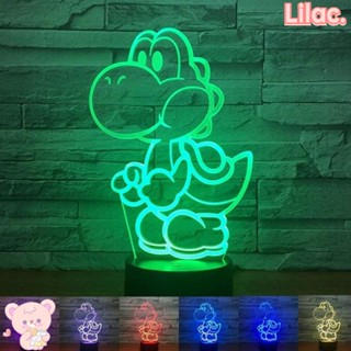 Lilac โคมไฟตั้งโต๊ะอะคริลิค LED RGB ลายการ์ตูน 3D 16 สี พร้อมรีโมตคอนโทรล สําหรับตกแต่งบ้าน