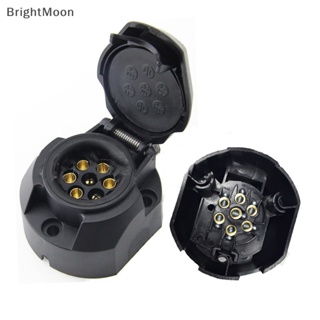 Brightmoon ซ็อกเก็ตเชื่อมต่อพ่วงไฟฟ้า 12V 7 Pin พร้อมแหวนยาง ทนทาน สไตล์ยุโรป