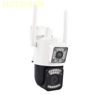 Superparis Dual Lens Camera 2MP IP65 Digital Zoom Movement Detection Smart Night Vision Outdoor WiFi Security 100‑240V