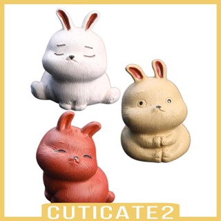 [Cuticate2] ฟิกเกอร์รูปปั้นกระต่าย ขนาดเล็ก สําหรับตกแต่งโต๊ะ ห้องนอน