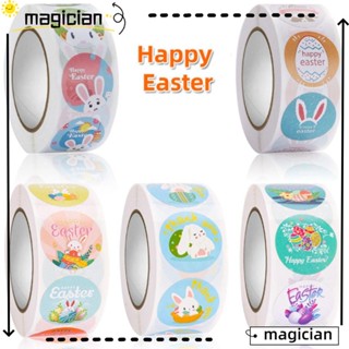 MAG สติกเกอร์ฉลาก ลาย Happy Easter มีกาวในตัว สําหรับติดตกแต่งสมุดภาพ แพกเกจจิ้ง ของขวัญ หน้าต่างอีสเตอร์ 500 ชิ้น