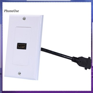 Phoneuse DOONJIEY ซ็อกเก็ตติดผนัง พอร์ตเดี่ยว ความคมชัดสูง 1080P HDMI พร้อมสายเคเบิล