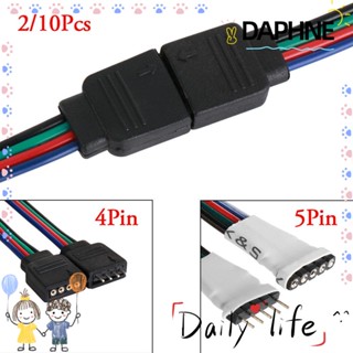 Daphne 2/10 ชิ้น Male Female อะแดปเตอร์เชื่อมต่อสําหรับ 3528 5050 Wire 4 Pin 5 Pin สายไฟ Led Rgb Rgbw