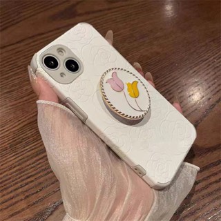 เคสโทรศัพท์มือถือหนัง ลายดอกคามิเลีย พร้อมขาตั้ง สําหรับ Apple Iphone IP12 12Pro IP 12 Pro Max IP13 13Pro 13 Pro Max IP14 14 Plus IP 14 Pro Max