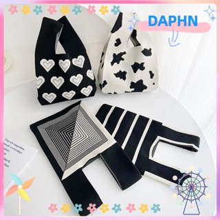 DAPHS กระเป๋าสะพายไหล่ กระเป๋าถือ กระเป๋าช้อปปิ้ง ผ้าถัก แฮนด์เมด