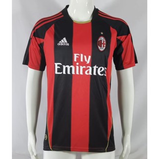 เสื้อกีฬาแขนสั้น ลายทีมชาติฟุตบอล Milan 10 11 AC ไซส์ S - 2XL สไตล์วินเทจ แห้งเร็ว AAA