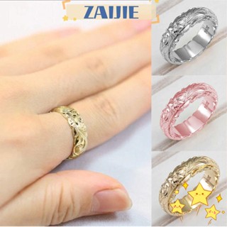 Zaijie24 แหวนแกะสลัก ลายดอกไม้ หรูหรา เหมาะกับของขวัญวันครบรอบ สําหรับผู้หญิง