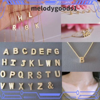 Melodygoods1 สร้อยคอโซ่ชุบทอง จี้ตัวอักษร ของขวัญ สําหรับผู้ชาย และผู้หญิง