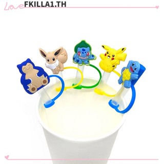 Faccfki จุกปิดหลอดดูดน้ํา กันฝุ่น ลายการ์ตูน ใช้ซ้ําได้