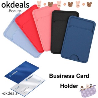 OKDEALS กระเป๋าสตางค์ ซิลิโคน ใส่บัตรเครดิต โทรศัพท์ สไตล์ธุรกิจ 2 ชิ้น