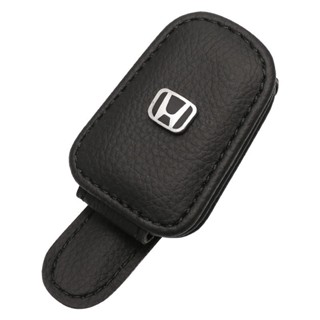 HONDA LOGO glasses clip N-WGN SHUTTLE NBOX BRIO AMAZE Fit City Civic type-r cr-v br-v ODYSSEY freed pilot n7x Accord interior sun visor sunglasses business card leather storage bracket