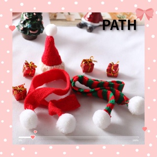 Path โมเดลหมวก ผ้าพันคอ ลดขนาดได้สูง สําหรับตกแต่งคริสต์มาส ของขวัญ 4 ชิ้น ต่อชุด