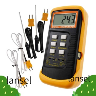 LANSEL Kelvin เครื่องทดสอบสเกล -50~1300°C (-58~2372°F) เครื่องวัดอุณหภูมิดิจิทัล แบบมือถือ หน้าจอ LCD สเตนเลส ช่องคู่ สําหรับ Molten