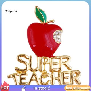 Dpa เข็มกลัด รูปแอปเปิ้ล Super Teacher Rhineston ฝังเข็ม ของขวัญวันครูคริสต์มาส