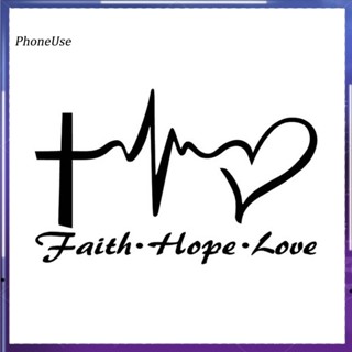 สติกเกอร์ไวนิล ลายคําอธิษฐานพระเยซู HOPE LOVE FAITH แบบสร้างสรรค์ สําหรับตกแต่งรถยนต์