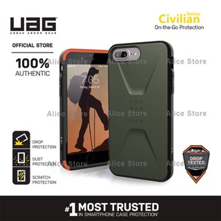 Uag เคสโทรศัพท์มือถือ ลายพลเรือน สีเขียวทหาร สําหรับ iPhone 7 Plus iPhone 8 Plus