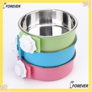 FOREVER Forever ชามอาหาร สเตนเลส 304 สีชมพู สําหรับสัตว์เลี้ยง สุนัข