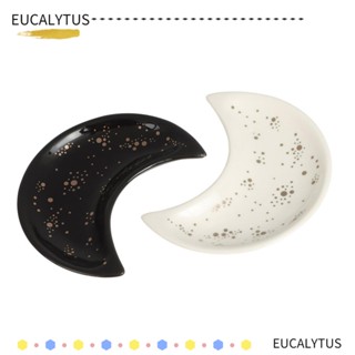 EUTUS จานเซรามิค รูปดวงจันทร์ เครื่องประดับ ของขวัญ