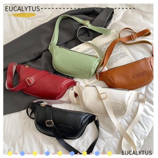 Eutus กระเป๋าคาดอก กระเป๋าสะพายไหล่ หนัง PU มีซิป ทนทาน สีพื้น แฟชั่นสําหรับสตรี