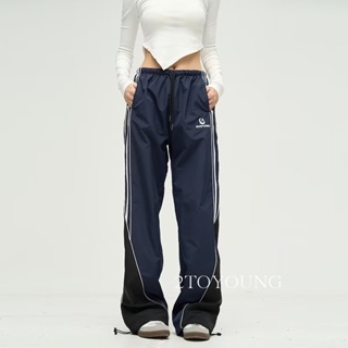 2TOYOUNG  กางเกงขายาว คาร์โก้ กางเกง เชือกอเมริกันคลาสิค Cargo pants 2023 NEW 072560 High quality สวยงาม พิเศษ Beautiful A90M062 36Z230909