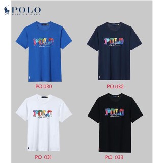 RALPH LAUREN 5506 เสื้อยืดโปโล แฟชั่นคลาสสิก สีฟ้า สําหรับผู้ชาย ผู้หญิง