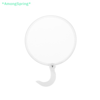 Amongspring&gt; ใหม่ พัดเปล่า ทรงกลม ขนาดเล็ก แบบพกพา พับได้ DIY สําหรับตกแต่งเต้นรํา 1 ชิ้น