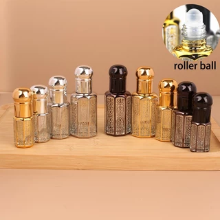 3/6/12ml น ้ ํามันหอมระเหย Roller-on ขวดน ้ ําหอมแก ้ วแปดเหลี ่ ยมแบบพกพา Travel คอนเทนเนอร ์ เครื ่ องสําอาง