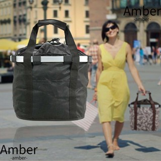 Amber กระเป๋าใส่สัตว์เลี้ยง แบบพับได้ ถอดออกได้ สําหรับติดด้านหน้ารถจักรยาน