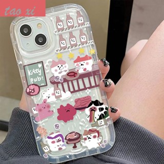 เคสโทรศัพท์มือถือแบบนิ่ม กันกระแทก ลายแมว เรียบง่าย สําหรับ Iphone 13 14pro 12 11max xr xs CK6W