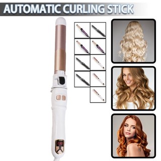 Rotating Electric Curling Iron Automatic Hair Curler Big Waves Hairdressing UK.