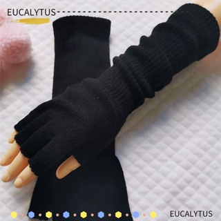 Eutus ถุงมือครึ่งนิ้ว ผ้าถัก ให้ความอบอุ่น แฟชั่นฤดูใบไม้ร่วง ฤดูหนาว