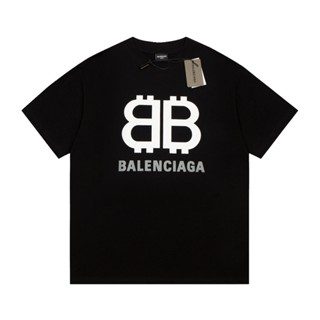 Ba88len&amp;ga-latest Classic Chest Double B Letter เสื้อยืดคอกลม แขนสั้น Kl6R7