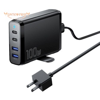 Essager 100W GaN USB Type C เครื่องชาร์จเดสก์ท็อป ชาร์จเร็ว หลายพอร์ต ABS + PC สําหรับ Samsung IPhone แล็ปท็อป ที่ชาร์จ ปลั๊ก US