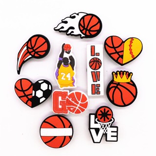 การ์ตูนกีฬา Nba Jibbitz Charm Kobe Bryant Jibitz Croc บาสเก็ตบอล Jibbits Crocks ผู้ชายรองเท้าอุปกรณ์เสริมเสน่ห์รองเท้าหมุดตกแต่ง