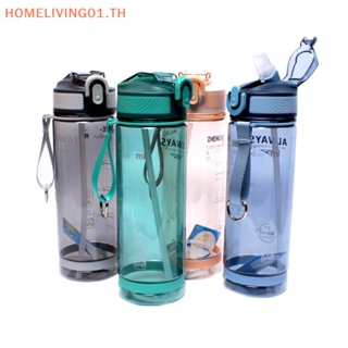 Onehome ขวดน้ําพลาสติกใส ปลอด BPA ขนาด 800 มล. พร้อมหลอดดูด สําหรับผู้ชาย เดินป่า ตั้งแคมป์ กลางแจ้ง