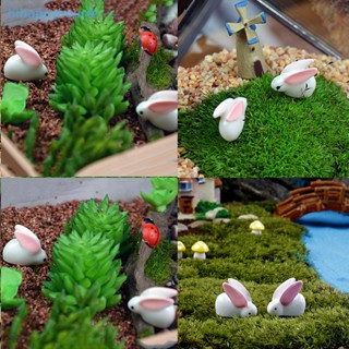 Hihappyhour ตุ๊กตากระต่ายเรซิ่น ขนาดเล็ก สําหรับตกแต่งสวน DIY