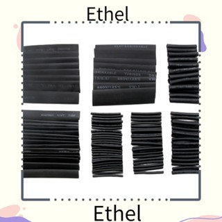 Ethel1 ปลอกหุ้มสายไฟ ฉนวนกันความร้อน 2:1 สีดํา 127 ชิ้น