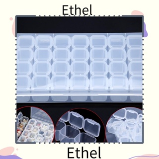 Ethel1 กล่องเก็บของ 28 ช่อง ปรับขนาดได้ สําหรับตกแต่งเล็บ พลอยเทียม