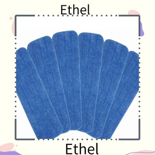 Ethel1 แผ่นไม้ถูพื้นไมโครไฟเบอร์ 16.5*5.25 นิ้ว ใช้ซ้ําได้ สีฟ้า แบบเปลี่ยน 6 แพ็ค