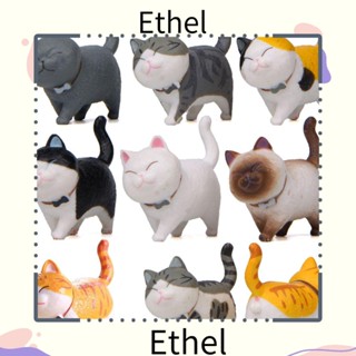 Ethel1 ฟิกเกอร์การ์ตูนแมว ประดับโบว์ ขนาดเล็ก สําหรับตกแต่งภูมิทัศน์