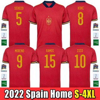 เสื้อยืด ลายทีมชาติฟุตบอล World Cup Spain Jersey 2022 2023 ชุดเหย้า สําหรับผู้ชาย และผู้หญิง