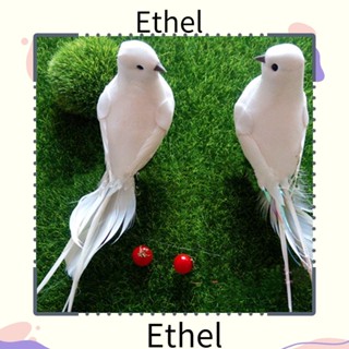 Ethel1 นกพิราบจําลอง ขนนกสีขาว เครื่องประดับ