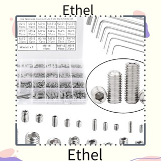 Ethel1 ชุดสกรูหัวซ็อกเก็ตหกเหลี่ยม สเตนเลส 304 M2 M2.5 M3 M4 M5 M6 M8 747 ชิ้น