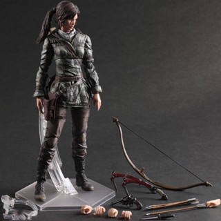 ฟิกเกอร์ PLAY ARTS Lara Croft Rise of The Tomb Raider Ver. โมเดลฟิกเกอร์ภาพยนตร์ ข้อต่อขยับได้ ขนาด 26 ซม. ของเล่นสําหรับเด็ก